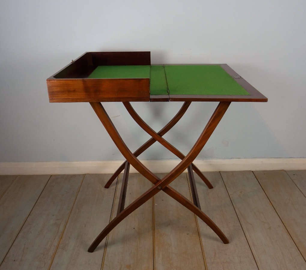 Mahogany Campaign Folding Desk Coaching Table